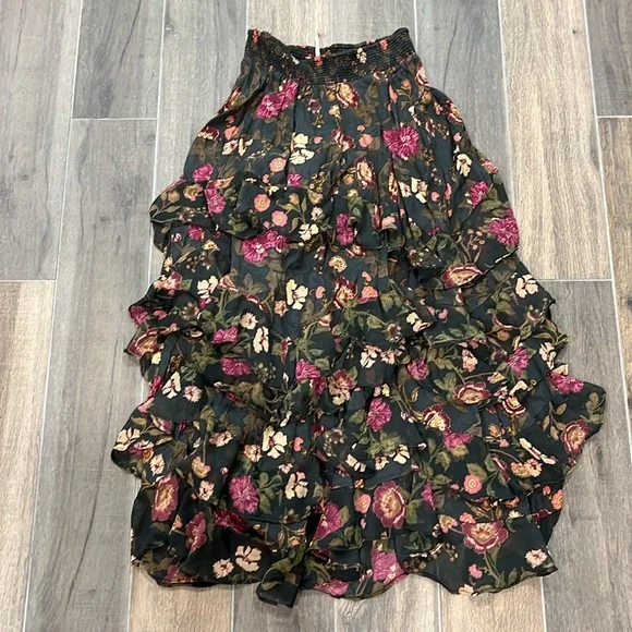 NEW FREE PEOPLE Lolita Maxi Skirt / Wash Black Combo Size Medium - Picture 6 of 9